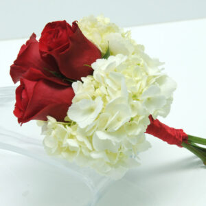 Three Rose Bouquet Hydrangea - Red